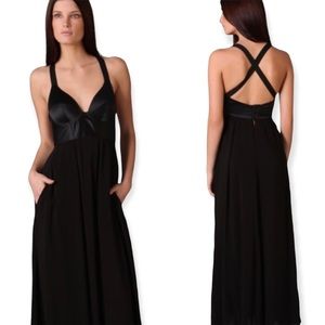 Theyskens Theory Black Maxi Bustier Dress